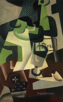 ボーヌのボトルとフルーツ皿 1917年 フアン・グリ Oil Paintings
